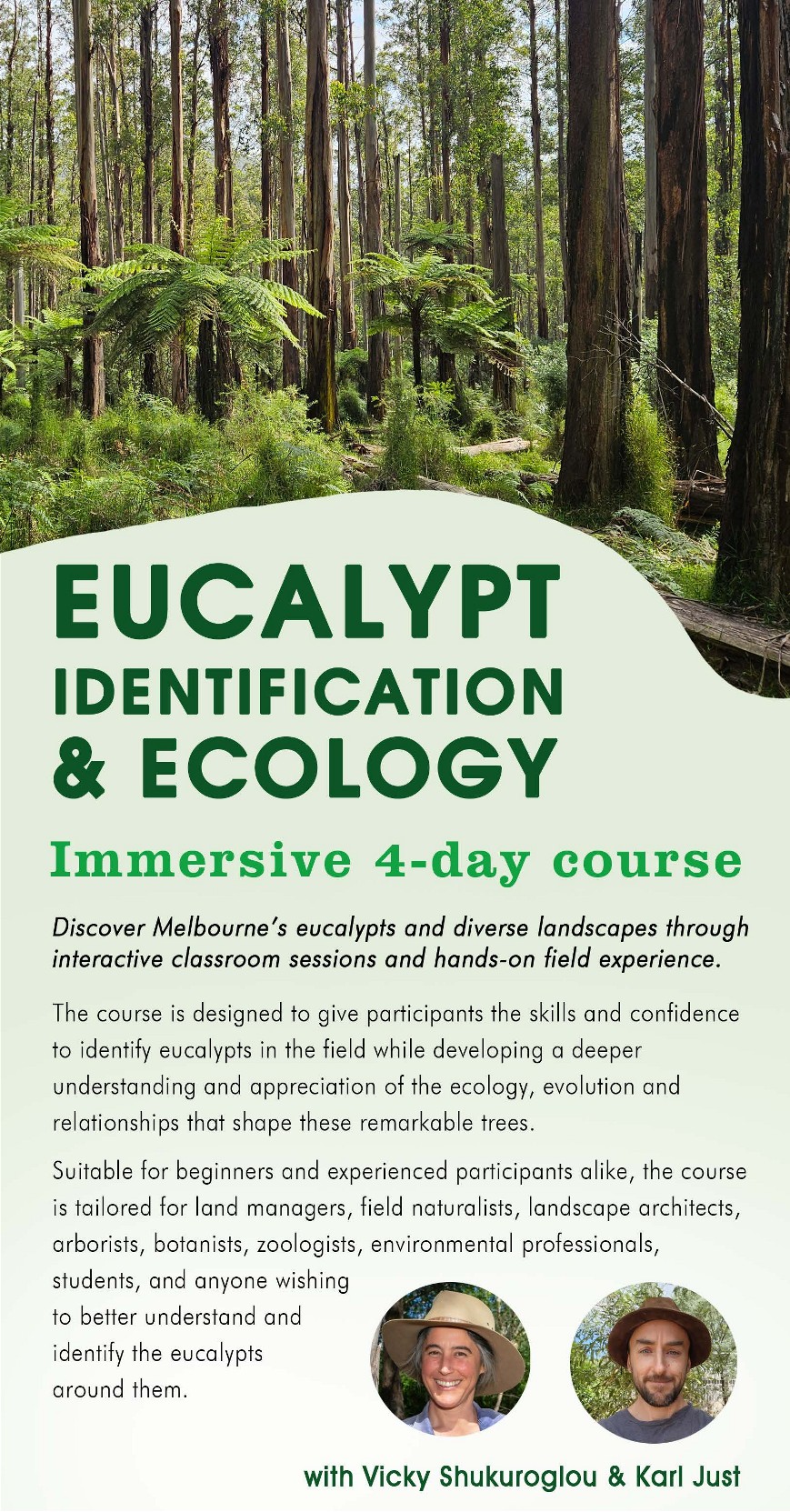 Eucalypt Identification & Ecology — Immersive 4-day course with Vicky Shukuroglou and Karl Just